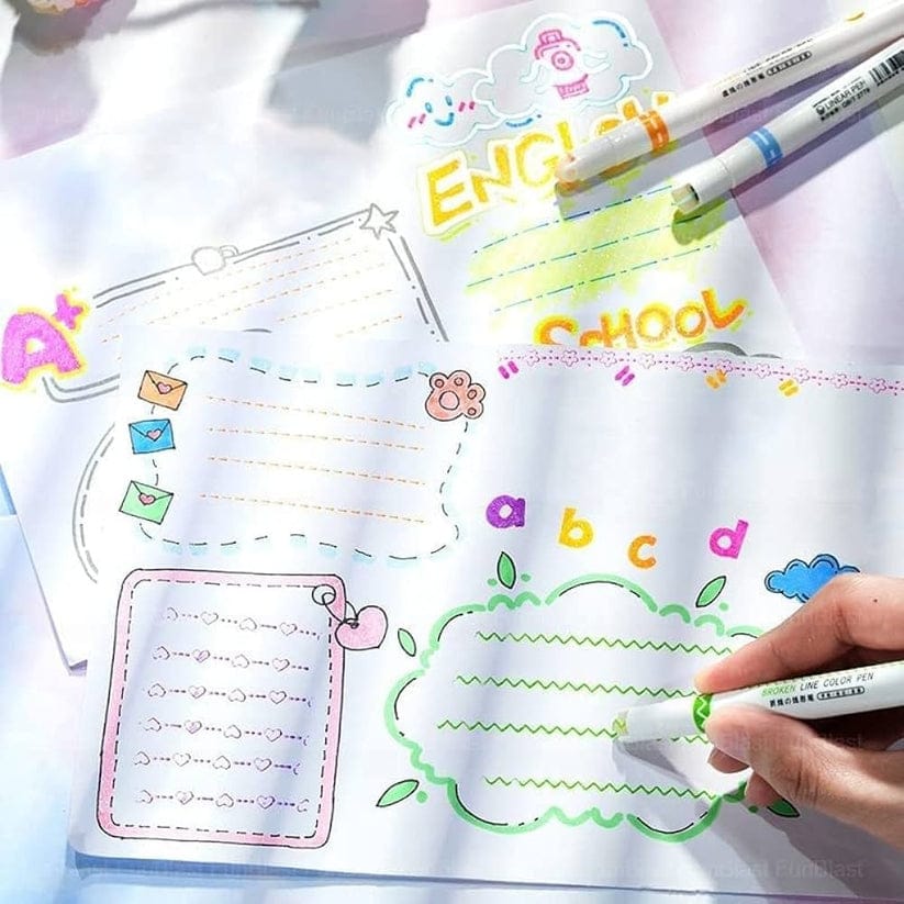Pack of 6 – Linear Roller Design Color Pens Add color, style, and smooth writing to your day!