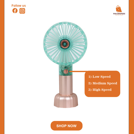 Portable Rechargeable Fan | Mini USB Cooling Fan for Home, Office & Travel
