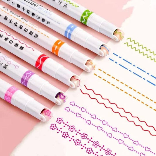 Pack of 6 – Linear Roller Design Color Pens Add color, style, and smooth writing to your day!