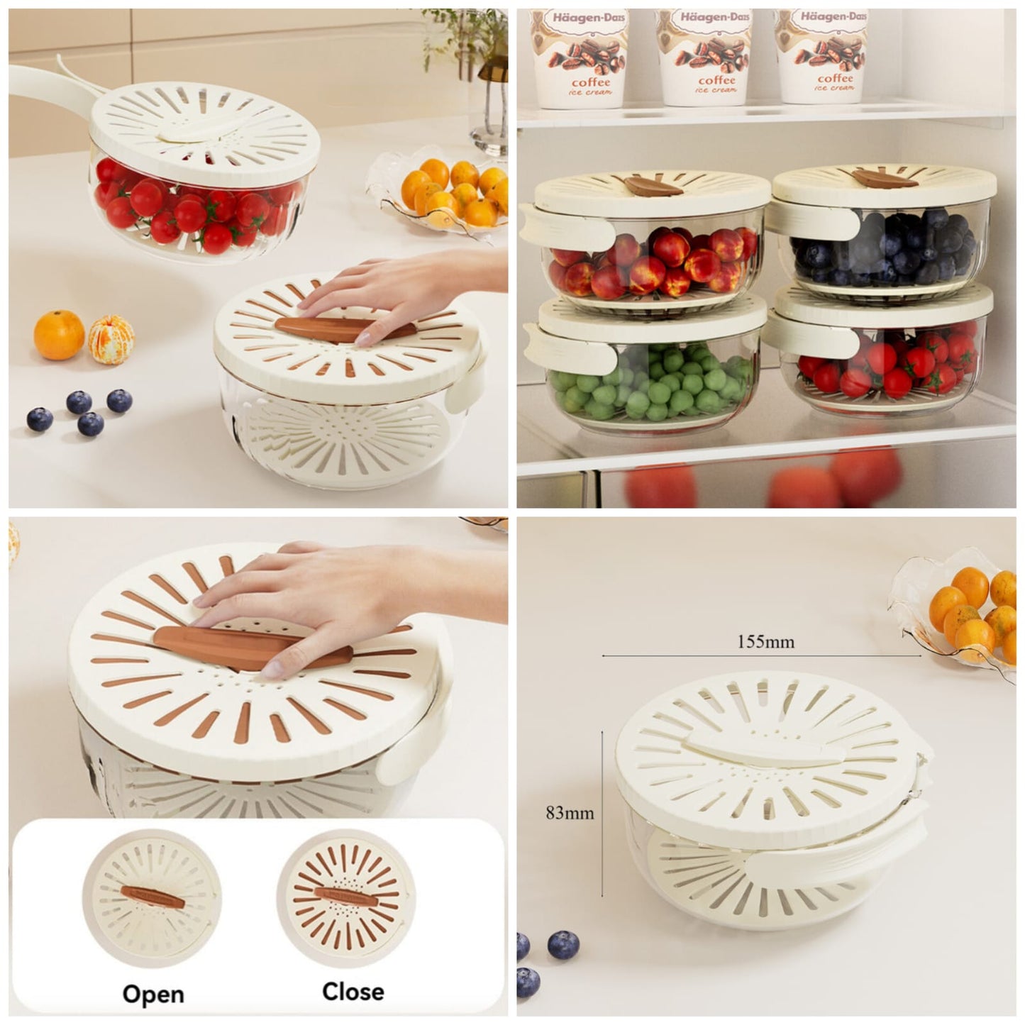 Fruit Drain Basket Strainer | Wash & Drain Colander for Fruits, Vegetables & Pasta
