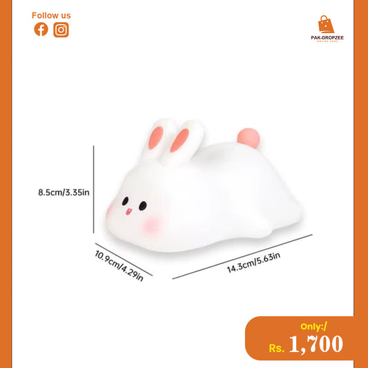 Silicone Rabbit Lamp | USB Rechargeable LED Night Light for Kids & Bedroom