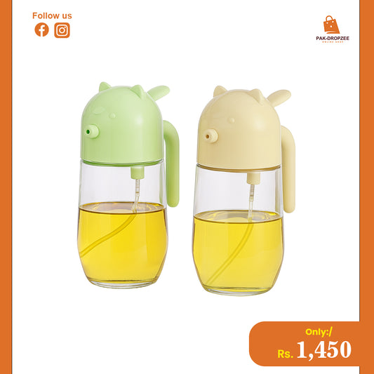 2-in-1 Oil Spray Jug | Oil Dispenser with Spray & Pour Function for Cooking