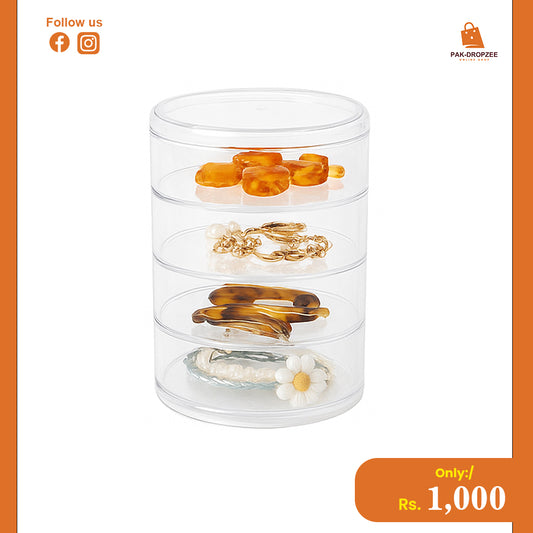 Rotating Jewelry Organizer | 360° Transparent Box for Rings, Earrings & Accessories