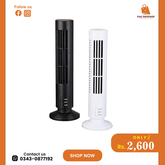 Portable USB Air Conditioner Fan – Mini Vertical Bladeless Cooler