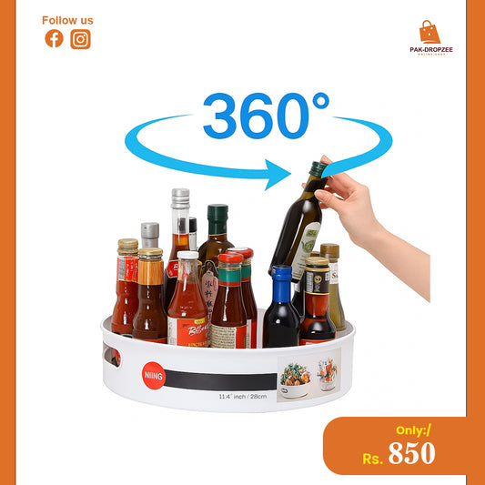 Rotating Storage Tray | 360° Multipurpose Kitchen & Home Organizer