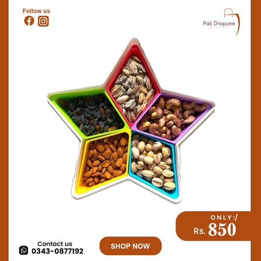 Star Shape 5-Cell Colorful Spice Rack Set with Lid